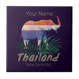 Thailand Elephant Flag Dschungel Verlasse Thai Sou Fliese