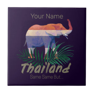 Thailand Elephant Flag Dschungel Verlasse Thai Sou Fliese