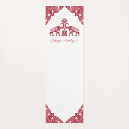 Thailand Elephant Happy Holidays Geschenk Red Whit Yogamatte