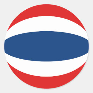 Thailand Fischaugen-Flaggenaufkleber Runder Aufkleber