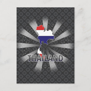 Thailand Flag Map 2.0 Postkarte