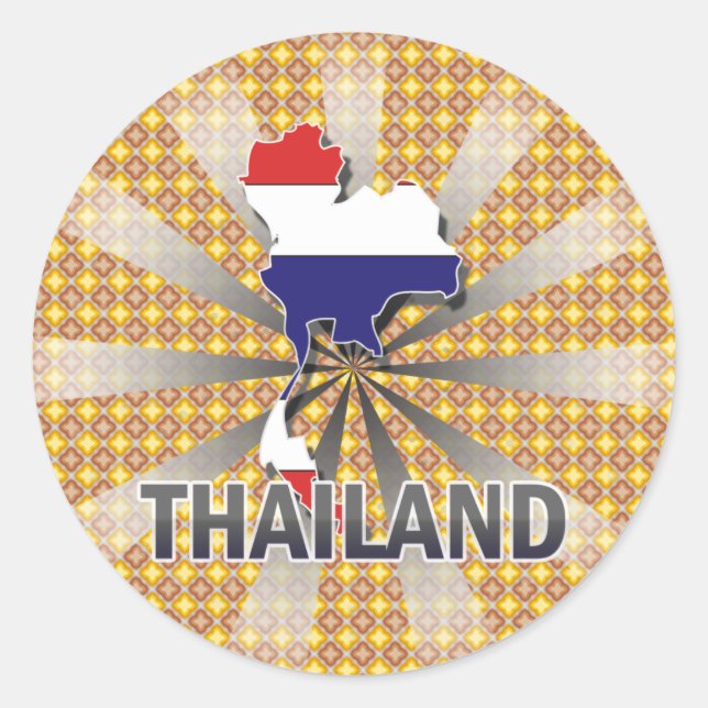 Thailand Flag Map 2.0 Runder Aufkleber (Vorderseite)