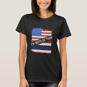 Thailand Flag USA USA Ich bin beide Thai Ro T-Shirt