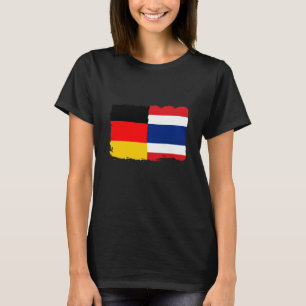 Thailand-Flagge Deutschland-Flagge Halb-Thailändis T-Shirt