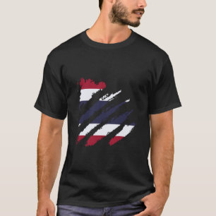Thailand-Flagge Kralle Thai Wurzeln Thai Stolz Asi T-Shirt