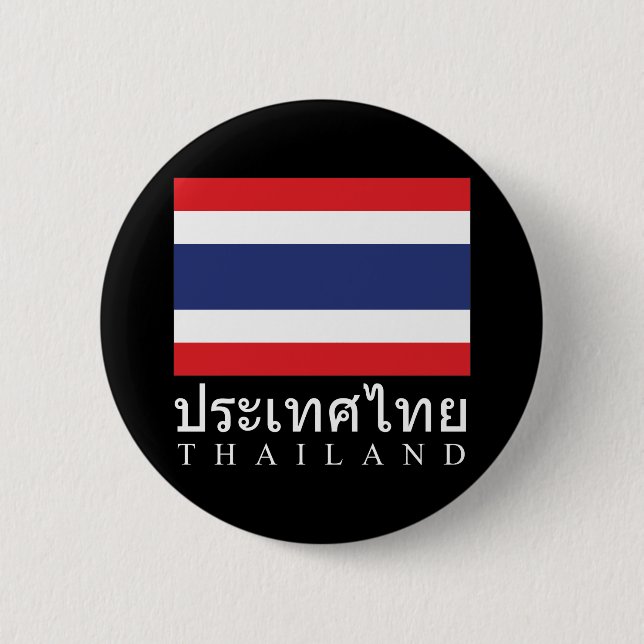 Thailand-Flagge mit Thailand-Wort in der Button (Vorderseite)