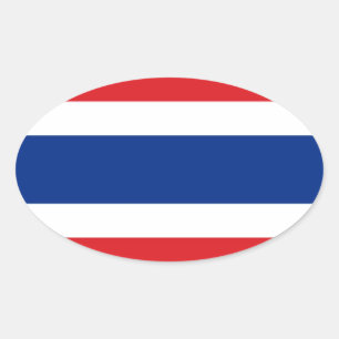 Thailand-Flagge Ovaler Aufkleber