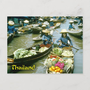 Thailand Floating Market Postkarte