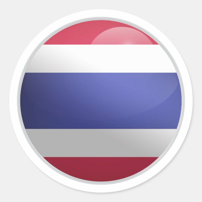 Thailand Glossy Circle Flag Runder Aufkleber (Vorderseite)