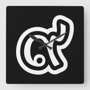 Thailand-Glückszahl 9/neun/9 (Gao/Kao) Quadratische Wanduhr