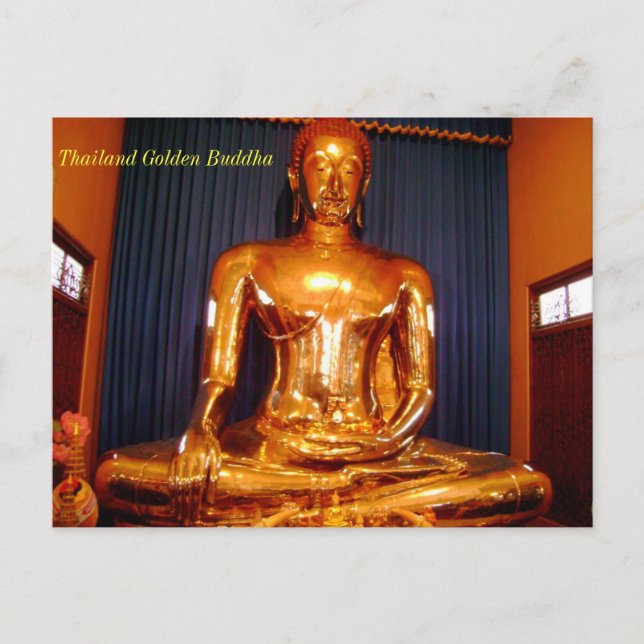 Thailand Golden Buddha Postkarte (Vorderseite)