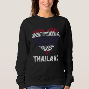 Thailand Herz Thumbmark Thai Roots Thai Pride Thai Sweatshirt