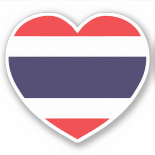 Thailand Herzenflagge Aufkleber