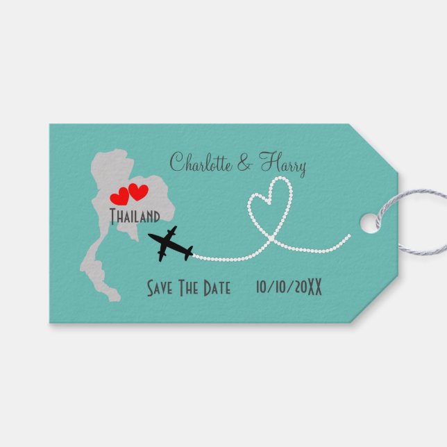 Thailand Hochzeit rettet das Datum Geschenkanhänger (Vorderseite (Horizontal))