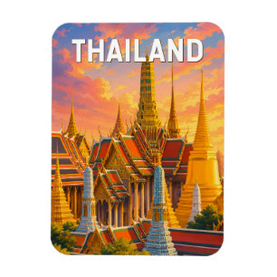 Thailand Illustration Reise Kunst Vintage Magnet