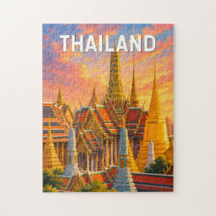 Thailand Illustration Reise Kunst Vintage Puzzle