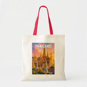Thailand Illustration Reise Kunst Vintage Tragetasche