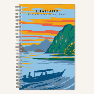 Thailand Khao Sok National Park Travel Art Deco Notizbuch