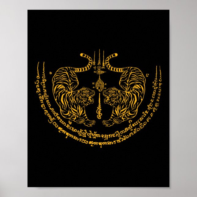 Thailand Kickboxer Muay Thai Thai Boxer Twin Tiger Poster (Vorne)