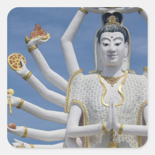 Thailand, Ko Samui, auch Koh Samui genannt). Wat P Quadratischer Aufkleber