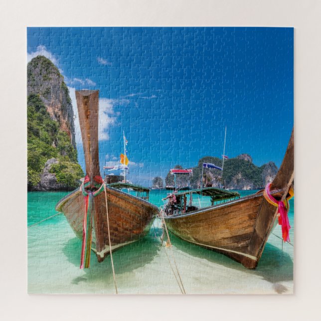Thailand Langboote für Schwänze Puzzle (Vertikal)