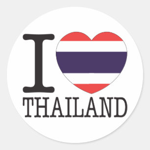 Thailand Liebe v2 Runder Aufkleber