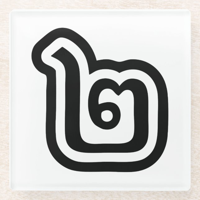 Thailand Nummer 2 / Zwei / ๒ (Song) Thailändisches Glasuntersetzer (Vorderseite)