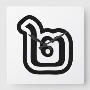 Thailand Nummer 2 / Zwei / ๒ (Song) Thailändisches Quadratische Wanduhr