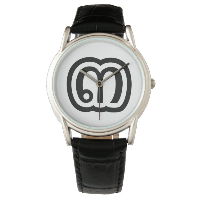 Thailand Nummer 3 / Drei / ๓ (Sam) Thai Script Armbanduhr (Vorderseite)