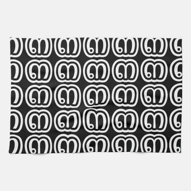 Thailand Nummer 3 / Drei / ๓ (Sam) Thai Script Geschirrtuch (Horizontal)