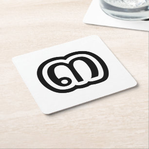 Thailand Nummer 3 / Drei / ๓ (Sam) Thai Script Rechteckiger Pappuntersetzer