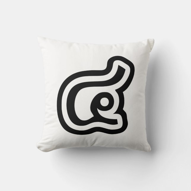 Thailand Nummer 4 / Vier / ๔ (siehe/Si) Thailändis Kissen (Vorderseite)