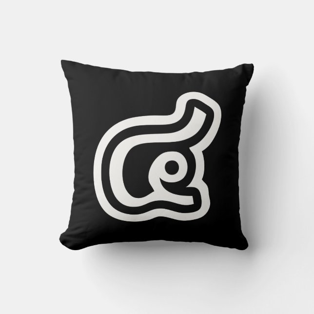 Thailand Nummer 4 / Vier / ๔ (siehe/Si) Thailändis Kissen (Vorderseite)