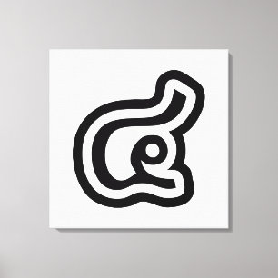 Thailand Nummer 4 / Vier / ๔ (siehe/Si) Thailändis Leinwanddruck