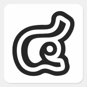 Thailand Nummer 4 / Vier / ๔ (siehe/Si) Thailändis Quadratischer Aufkleber