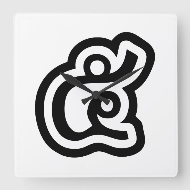 Thailand Nummer 5 / Fünf / ๕ (Haa/Ha) Thailändisch Quadratische Wanduhr (Vorderseite)