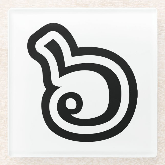 Thailand Nummer 6 / Sechs / ๖ (Ho/Hok) Thailändisc Glasuntersetzer (Vorderseite)