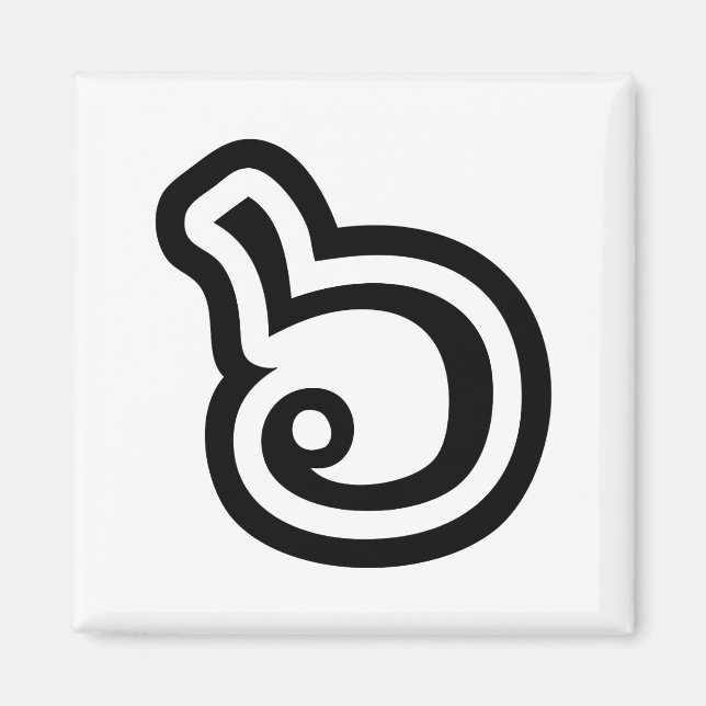 Thailand Nummer 6 / Sechs / ๖ (Ho/Hok) Thailändisc Magnet (Vorne)