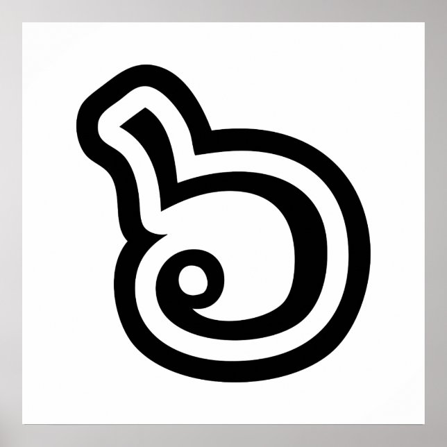 Thailand Nummer 6 / Sechs / ๖ (Ho/Hok) Thailändisc Poster (Vorne)