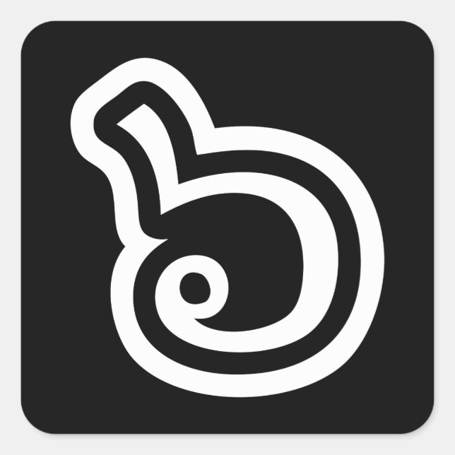 Thailand Nummer 6 / Sechs / ๖ (Ho/Hok) Thailändisc Quadratischer Aufkleber (Vorderseite)