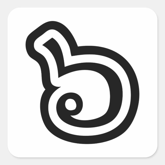 Thailand Nummer 6 / Sechs / ๖ (Ho/Hok) Thailändisc Quadratischer Aufkleber (Vorderseite)