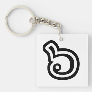 Thailand Nummer 6 / Sechs / ๖ (Ho/Hok) Thailändisc Schlüsselanhänger