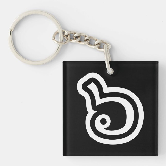 Thailand Nummer 6 / Sechs / ๖ (Ho/Hok) Thailändisc Schlüsselanhänger (Vorderseite)