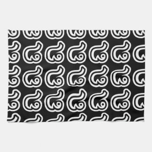 Thailand Nummer 8 / Acht / ๘ (Bad/Paet) Thai Geschirrtuch