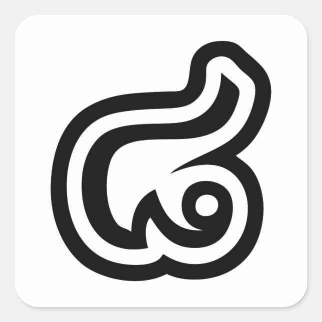 Thailand Nummer 8 / Acht / ๘ (Bad/Paet) Thai Quadratischer Aufkleber (Vorderseite)