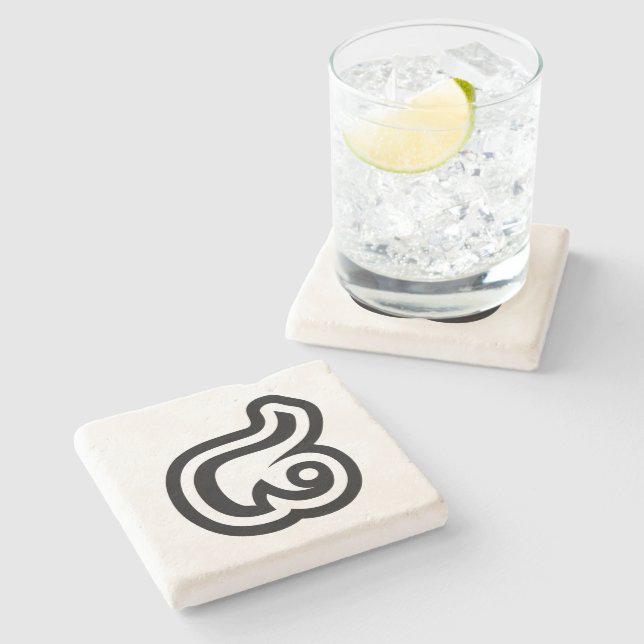 Thailand Nummer 8 / Acht / ๘ (Bad/Paet) Thai Steinuntersetzer (Seitenansicht)