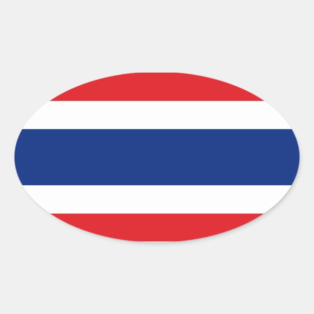 Thailand Oval Flag Sticker (Vorderseite)