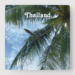 Thailand-Palme Quadratische Wanduhr