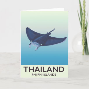 Thailand Phi Phi Islands Reiseplakat Feiertagskarte