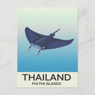 Thailand Phi Phi Islands Reiseplakat Postkarte